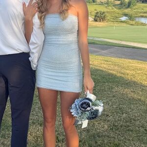 Windsor Light Blue Strapless Dress